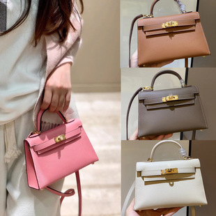 新款真皮凯丽包mini包掌纹牛皮单肩女斜挎包经典时尚百搭