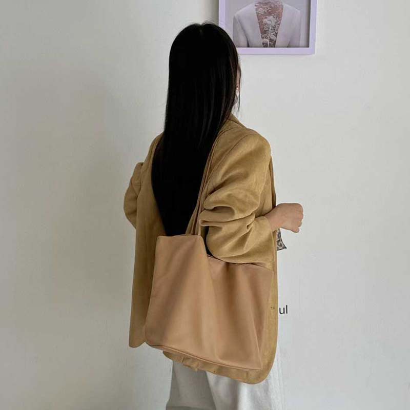 胎羊皮托特包小众质感单肩女包轻