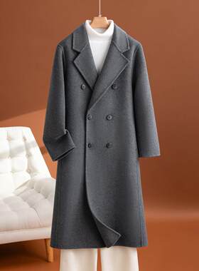 100纯羊毛大衣女高端长款