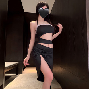 霏慕暗夜风情分节露腰连衣裙女跳舞衣服舞蹈服表演制服2026新款qq