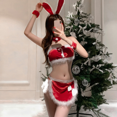 霏慕圣诞纯欲丝绒兔女郎抹胸
