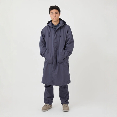 nonnative棉尼染色连帽防风大衣
