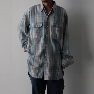 BOWWOW法兰绒格纹宽松长袖衬衫