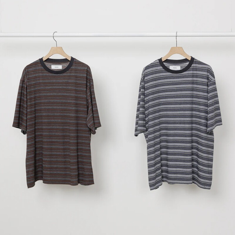 marka 60/1 Organic Melange Border Border Tee 25SS条纹短袖T恤