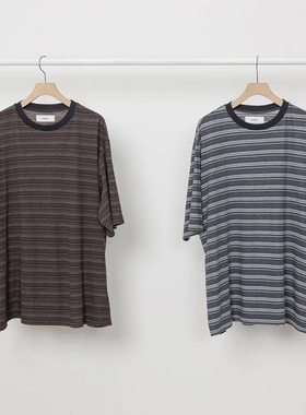 marka 60/1 Organic Melange Border Border Tee 25SS条纹短袖T恤