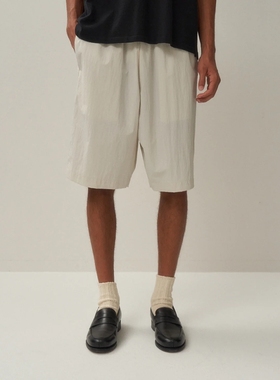 ATON TRAVEL NYLON WIDE EASY SHORTS25SS尼龙塔夫绸抽绳宽松短裤