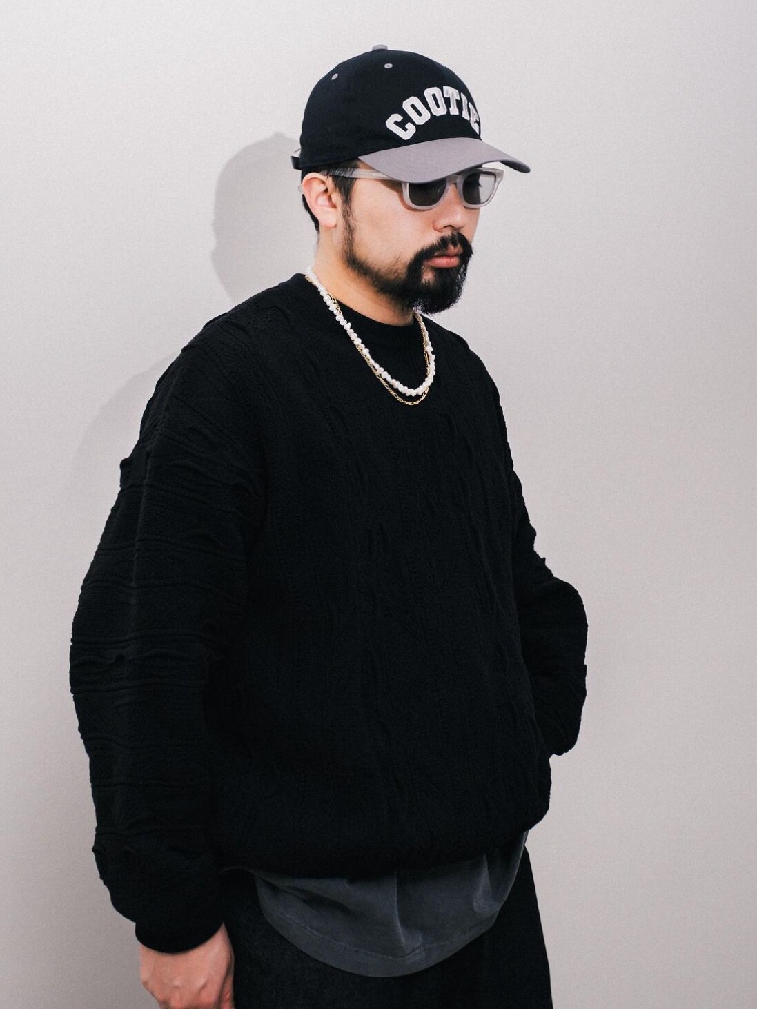 COOTIE 3D JACQUARD SOLOTEX KNIT CREW 24SS 立体编织纹理针织衫