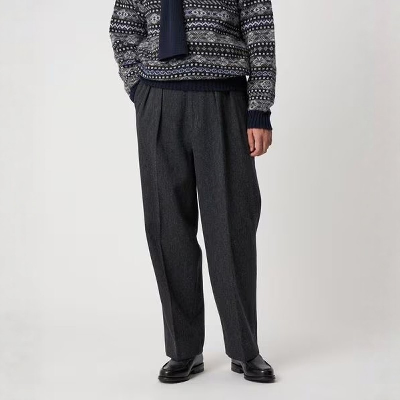 Steven Alan Cookie Cross Dress Trousers 25AW羊毛混纺双褶西裤,男装,休闲裤,淘宝优惠券,粉丝福利购,淘宝优惠卷