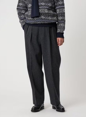 Steven Alan Cookie Cross Dress Trousers 25AW羊毛混纺双褶西裤