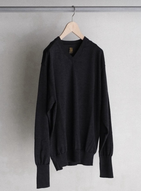 BATONER BABY WOOL V NECK 25AW 纯羊羔毛V领套头长袖针织衫T恤
