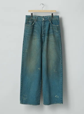 ssstein Baggy Denim Jeans 26SS13oz复古做旧水洗宽松抽绳牛仔裤