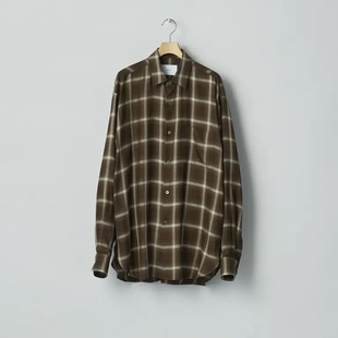ssstein Check Oversized Shirt 26SS人造丝莱赛尔格纹长袖衬衫