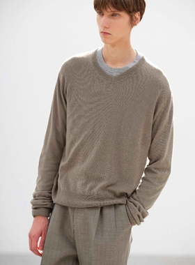 AURALEE SUPER FINE KNIT V-NECK P/O 26SS羊绒真丝混纺V领针织衫