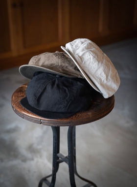 THE H.W.DOG&CO. COTTON LINEN WASH CAS 26SS复古水洗棉麻报童帽