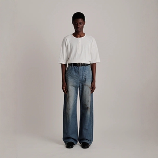 PANTS PAINTER WITH BUCKLE T.T 26SS做旧污渍水洗牛仔裤 LOT.717