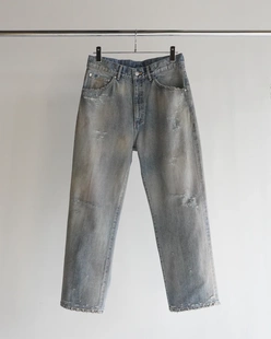 ANCELLM DENIM STRAIGHT 5P PANTS 24AW 130z五袋直筒破坏牛仔裤