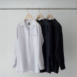 BATONER SOLID WOOL OPEN COLLAR SHIRT 26SS 羊毛开襟长袖衬衫