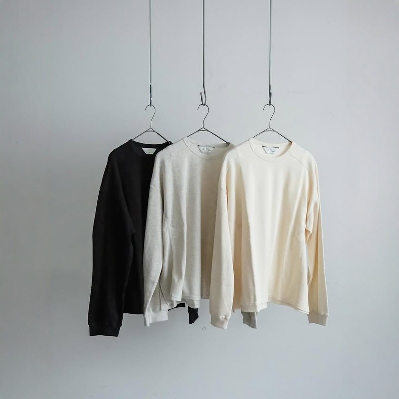 ANCELLM WAFFLE CREW NECK LS 26SS 华夫格打底宽松圆领长袖T恤,男装,T恤,淘宝优惠券,粉丝福利购,淘宝优惠卷