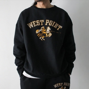 BOWWOW WEST POINT SWEATSHIRT 25SS 复古做旧破坏印花圆领卫衣