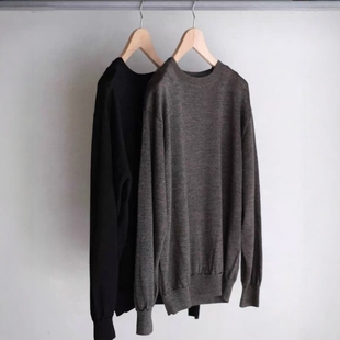 BATONER RAMIE WOOL CREW NECK 25AW 苎麻羊毛混纺圆领针织衫毛衣