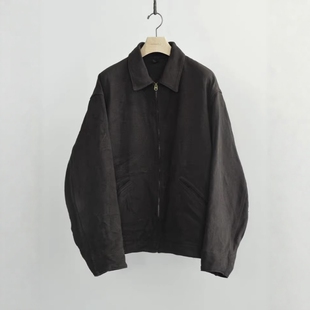 ZIP DUCK HEMP 做旧亚麻帆布拉链夹克 JACKET 26SS SHORT COMOLI