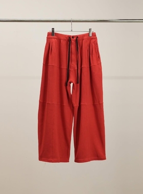 ANCELLM SMOOTH PANEL WIDE SLACKS 26SS 毛巾料染色宽松休闲西裤