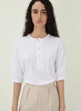 KAPTAIN SUNSHINE Supima Tube Tee Light 26SS轻量亨利领短袖T恤