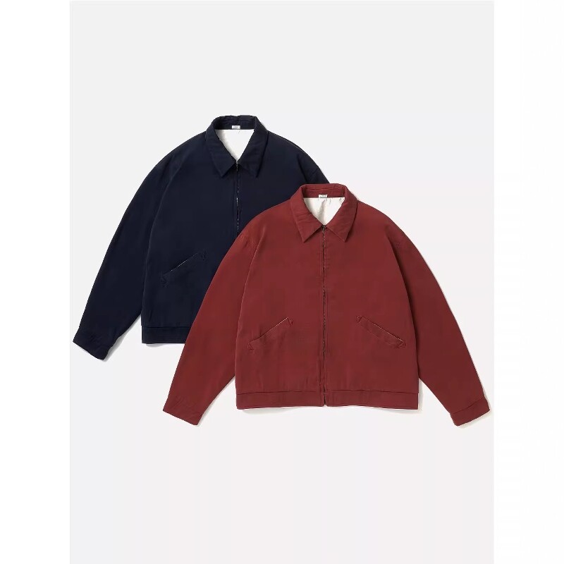 A.PRESSE Washed Gabardine Jacket 26SS 丝绸混纺华达尼拉链夹克