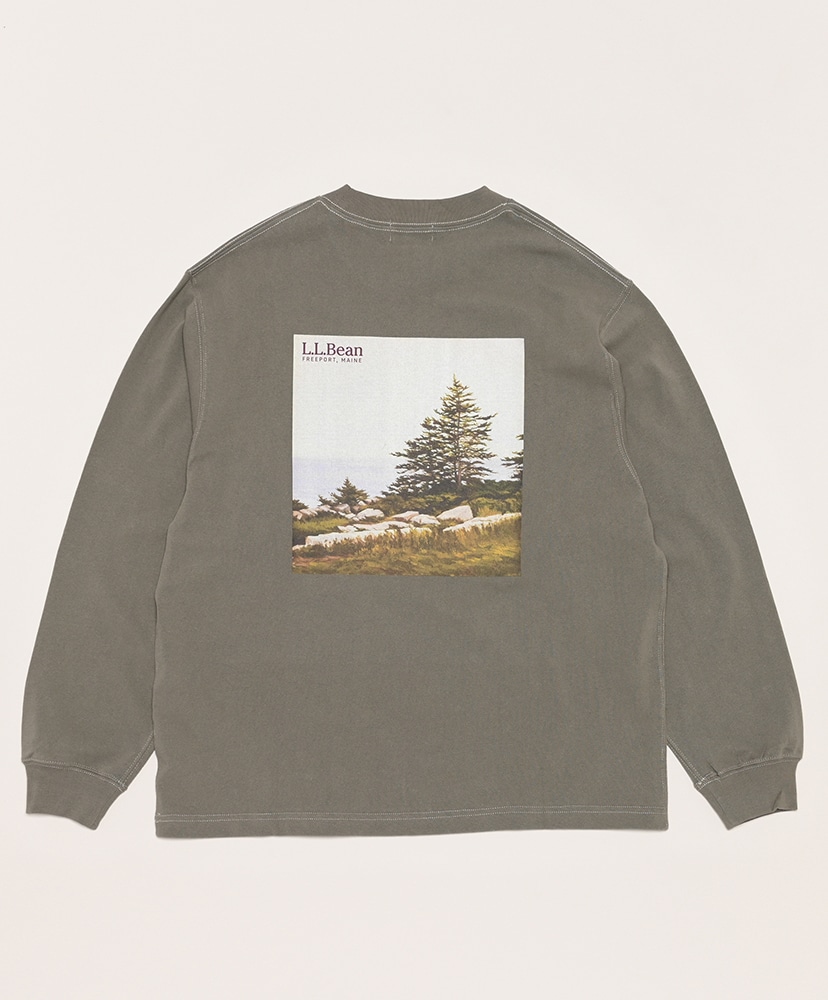 L.L.bean画报印花水洗长袖T恤