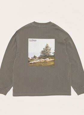 L.L.bean Union Catalog Cover L/S Tee 24AW画报印花水洗长袖T恤