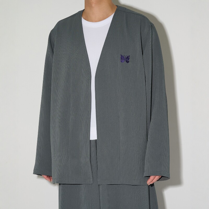 NEEDLES×STUDIOUS Papillon Cardigan 26SS 竖条纹轻量无领开衫