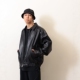 BEAMS 复古小羊皮宽松下摆松紧夹克皮衣 25AW leather blouson