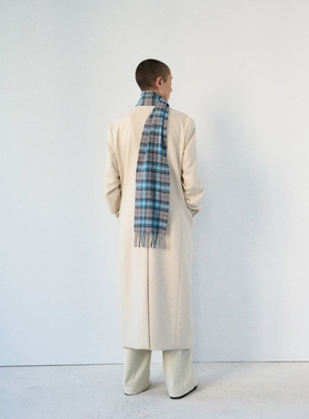 AURALEE CASHMERE CHECK STOLE 25AW 羊绒多色格纹流苏围巾