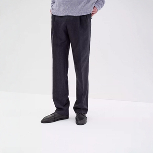 AURALEE BLUEFACED WOOL TWO-TUCK SLACKS 25AW 羊毛宽松双褶西裤
