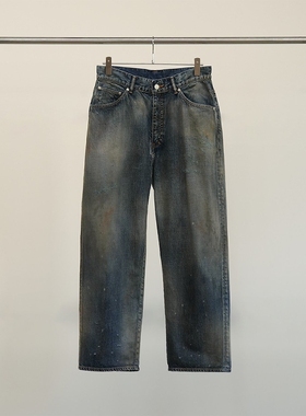ANCELLM TAPERED 5P DENIM PANTS25SS做旧染色破坏五袋锥形牛仔裤