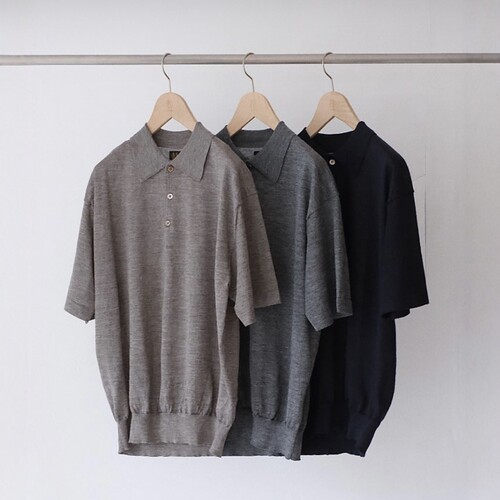 BATONER休闲苎麻短袖针织衬衫