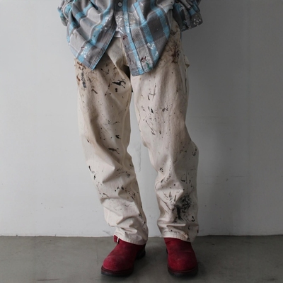 BOWWOW复古做旧宽松油漆画家裤