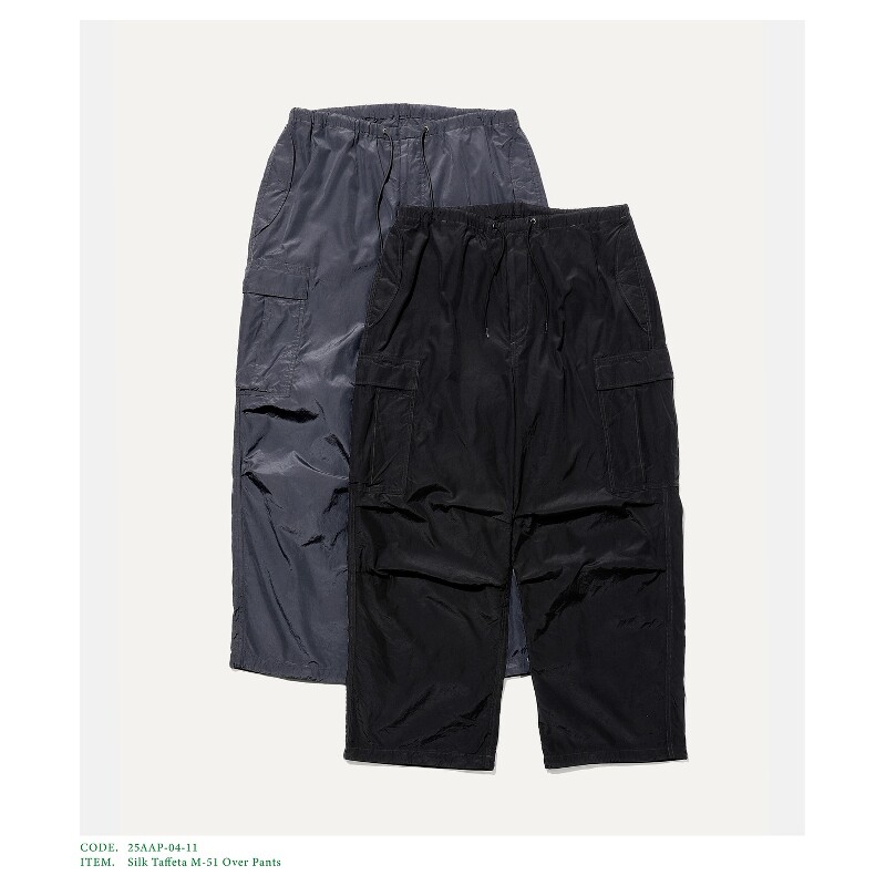 A.PRESSE Taffeta M-51 Over Pants 25AW 真丝塔夫绸军事风工装裤