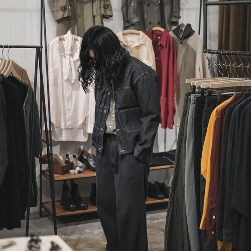 T.T复古白耳泥染冈山牛仔夹克