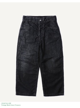 A.PRESSE Vintage Linen Trousers 25SS 复古做旧全亚麻工装裤