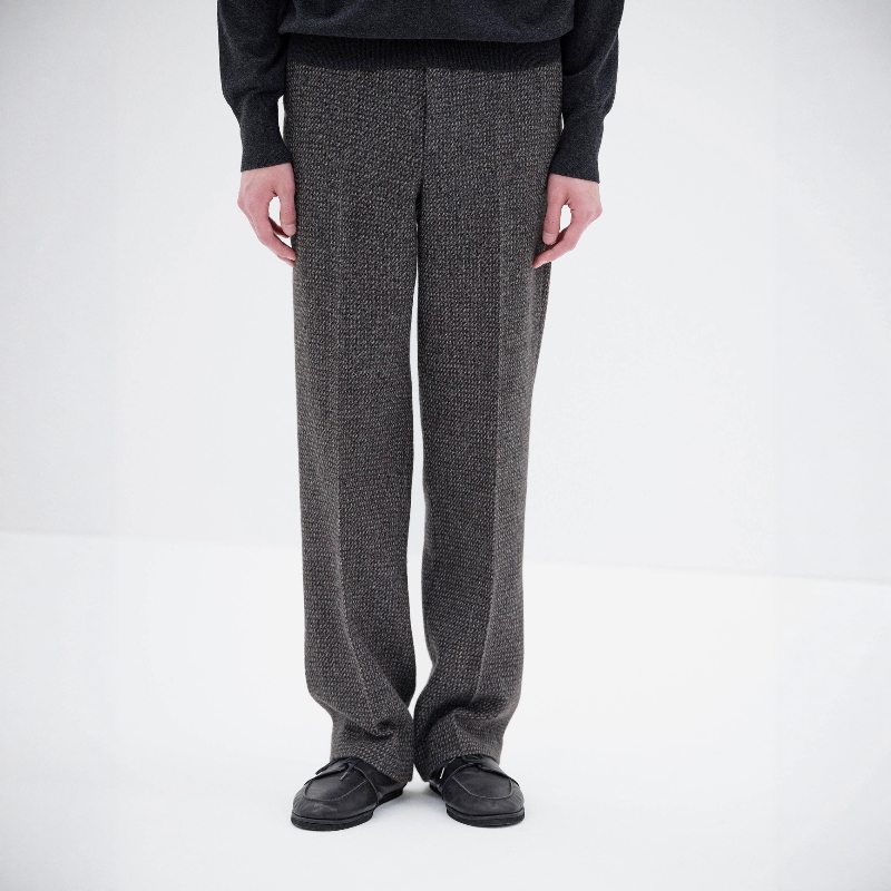 AURALEE羊驼毛混纺粗花呢西装裤