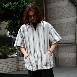 COOTIE休闲复古条纹短袖衬衫