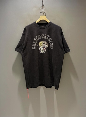 BEAMS JAPAN FLOCK PRINT T 26SS 日产红绳竹节棉复古印花短袖T恤