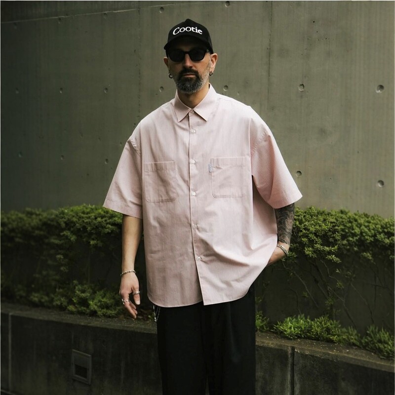 COOTIE Stripe Broad S/S Shirt 26SS 宽松休闲条纹口袋短袖衬衫