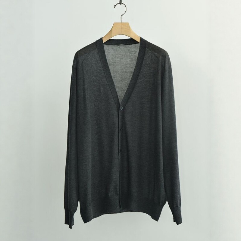COMOLI Cashmere V-neck cardigan 26SS 宽松羊绒V领针织开衫