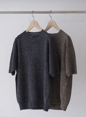 BATONER WASHED COUNT LINEN CREW NECK 26SS 水洗亚麻短袖针织衫