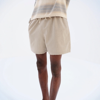 AURALEE120羊毛帆布宽松沙滩短裤