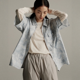 Sleeve Short Shirt 26SS GOLDWIN 弹性纤维印花衬衫 Yurameki