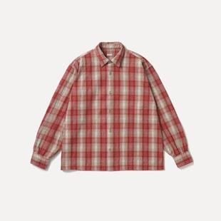 A.PRESSE Silk Nep Twill CheckShirt26SS复古真丝斜纹布格纹衬衫
