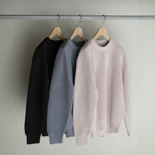BATONER SIGNATURE CREWNECK KNIT 26SS 定番棉质纺纱圆领针织衫